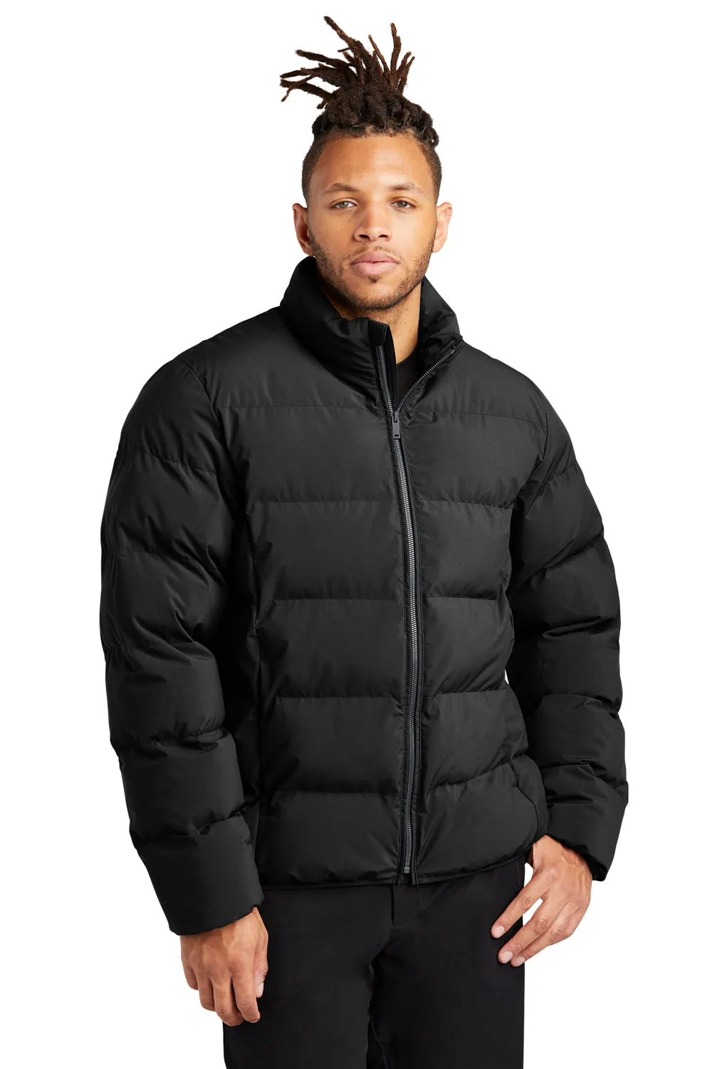 Mercer Mettle Mens Water Resistant Full Zip Puffy Jacket - Deep Black