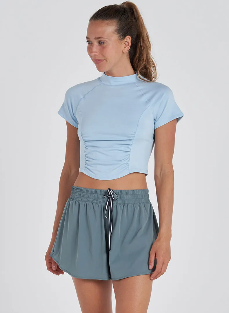 Mock Neck Ruched Top - FINAL SALE