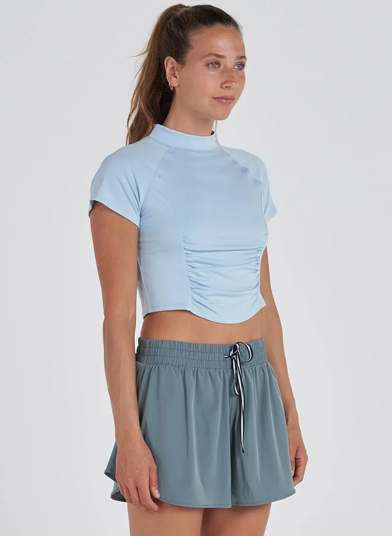 Mock Neck Ruched Top - FINAL SALE