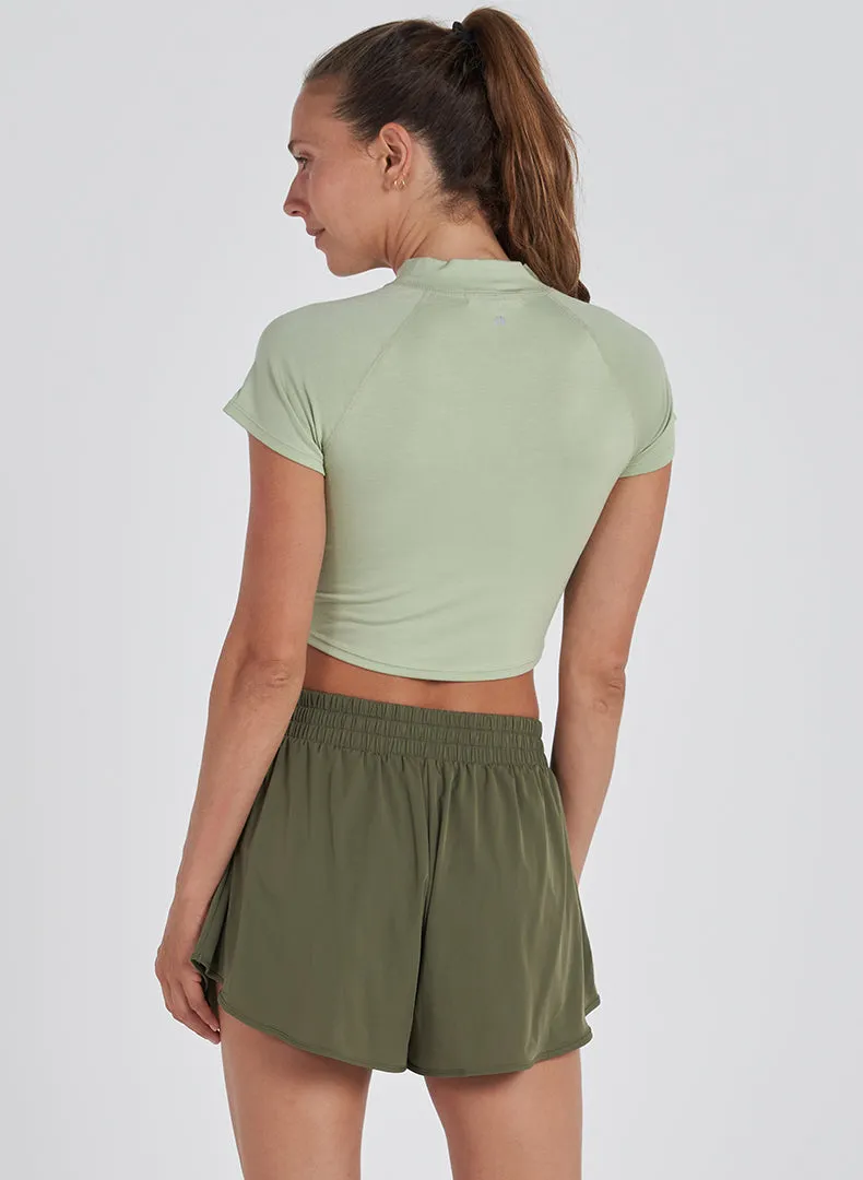 Mock Neck Ruched Top - FINAL SALE