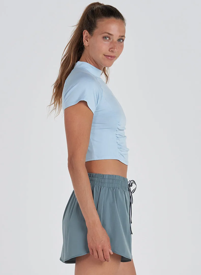 Mock Neck Ruched Top - FINAL SALE