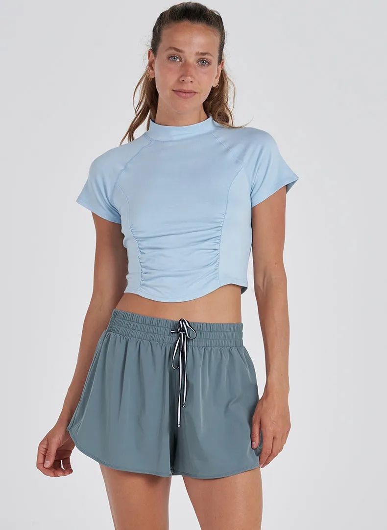 Mock Neck Ruched Top - FINAL SALE