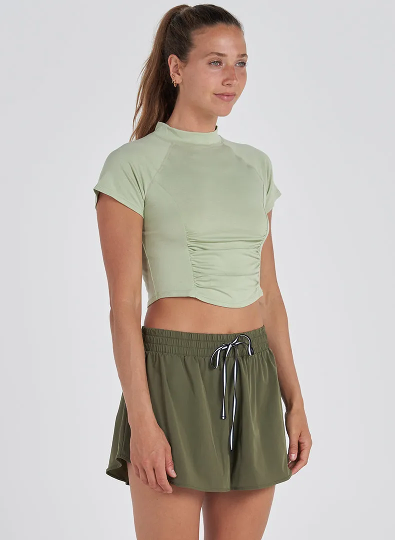 Mock Neck Ruched Top - FINAL SALE