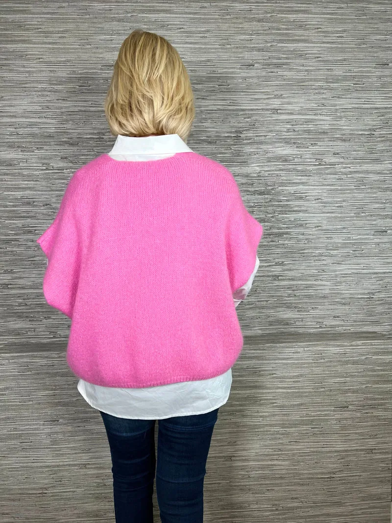 Mohair Crop Layering Sweater Navy