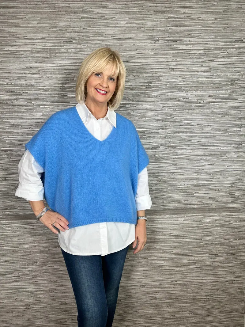Mohair Crop Layering Sweater Navy