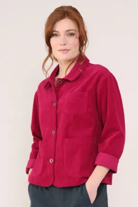 Nomads Chunky Cord Shacket - Crimson