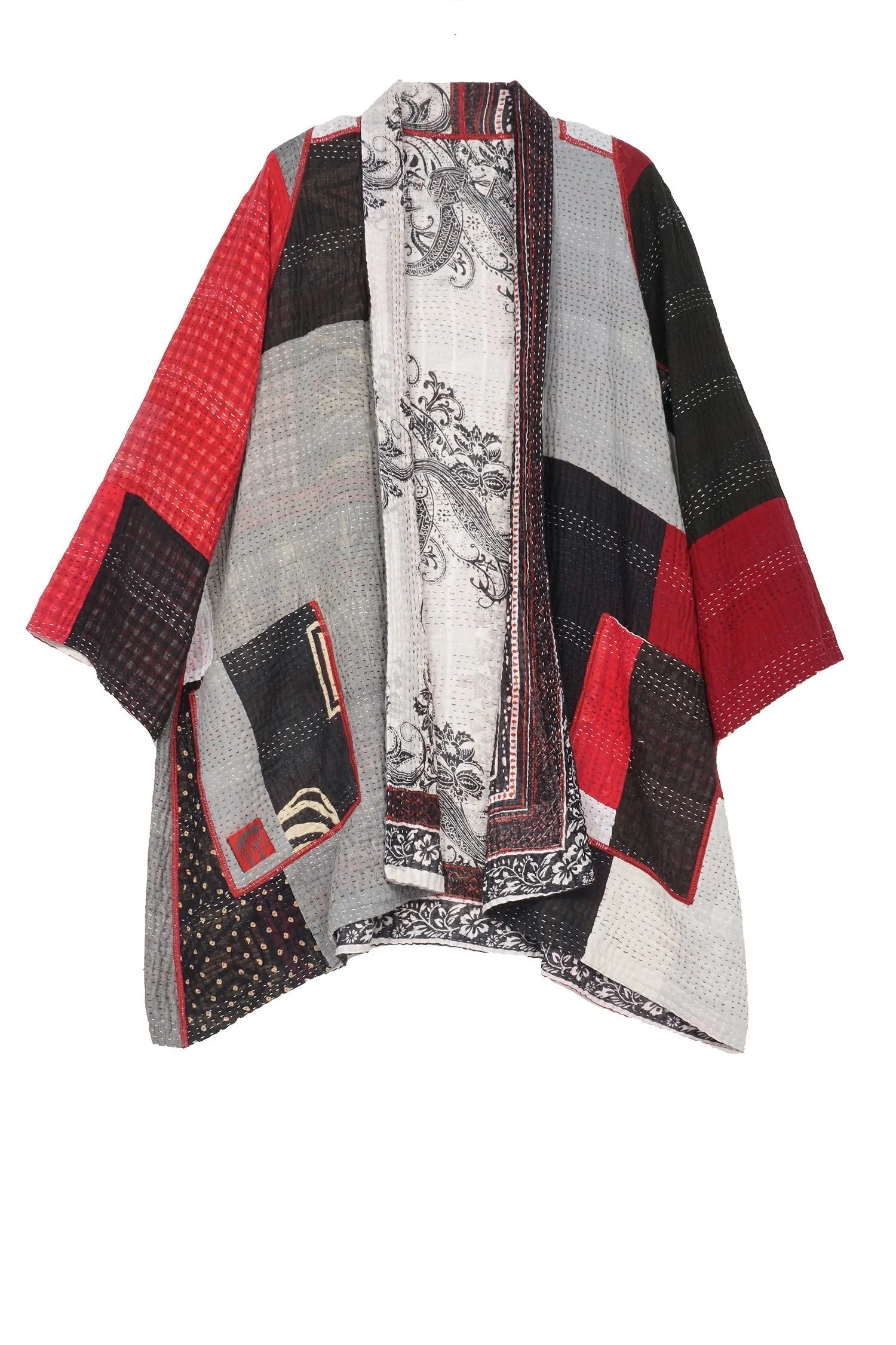 PAISLEY & PATCH KANTHA A-LINE JKT - py4003-wht -