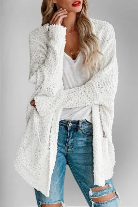 Pocketed Open Front Long Sleeve Cardigan