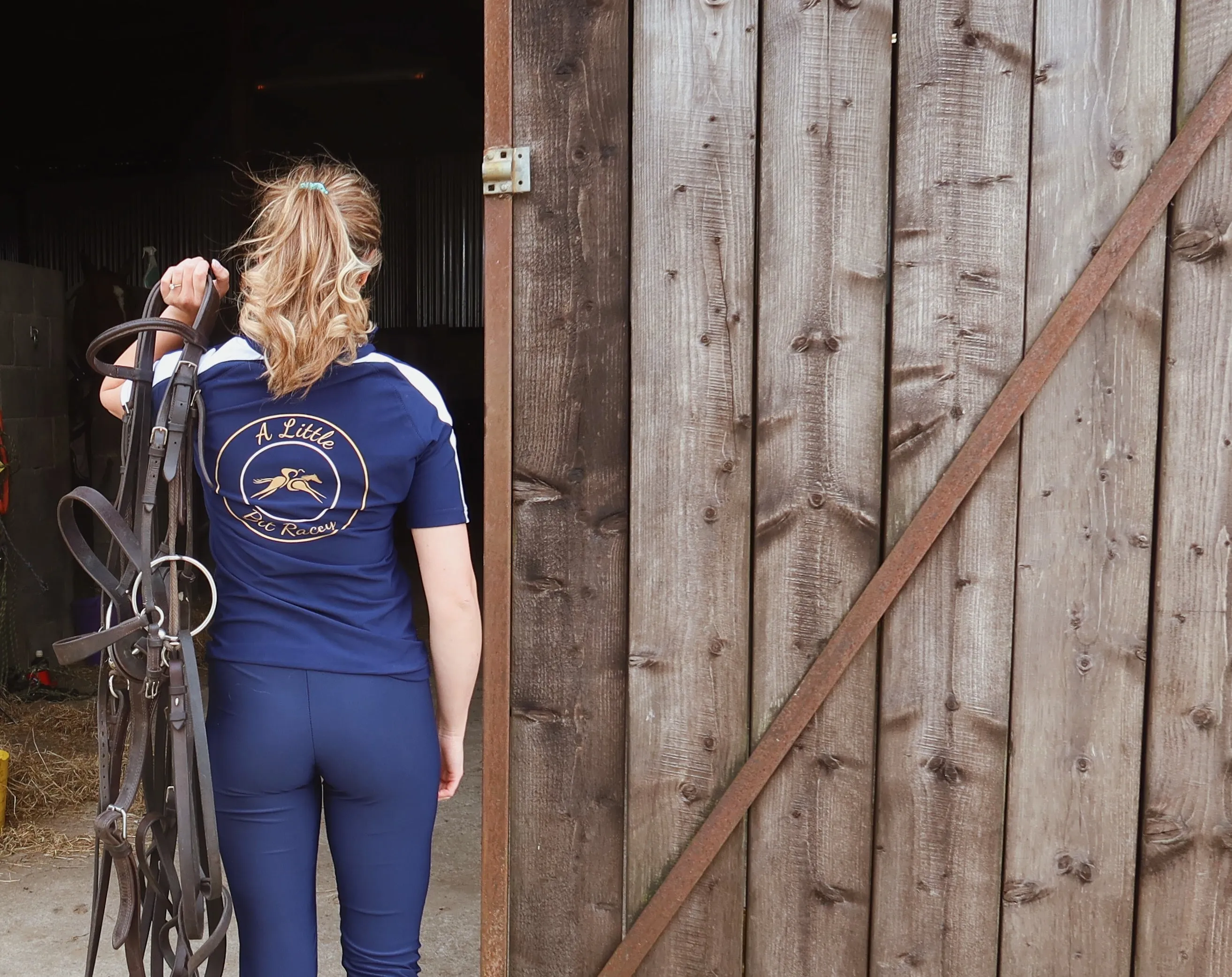 Reyal Top Navy Short Sleeved By A Little Bit Racey