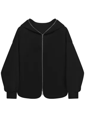 Round Full Zipper Sweater
