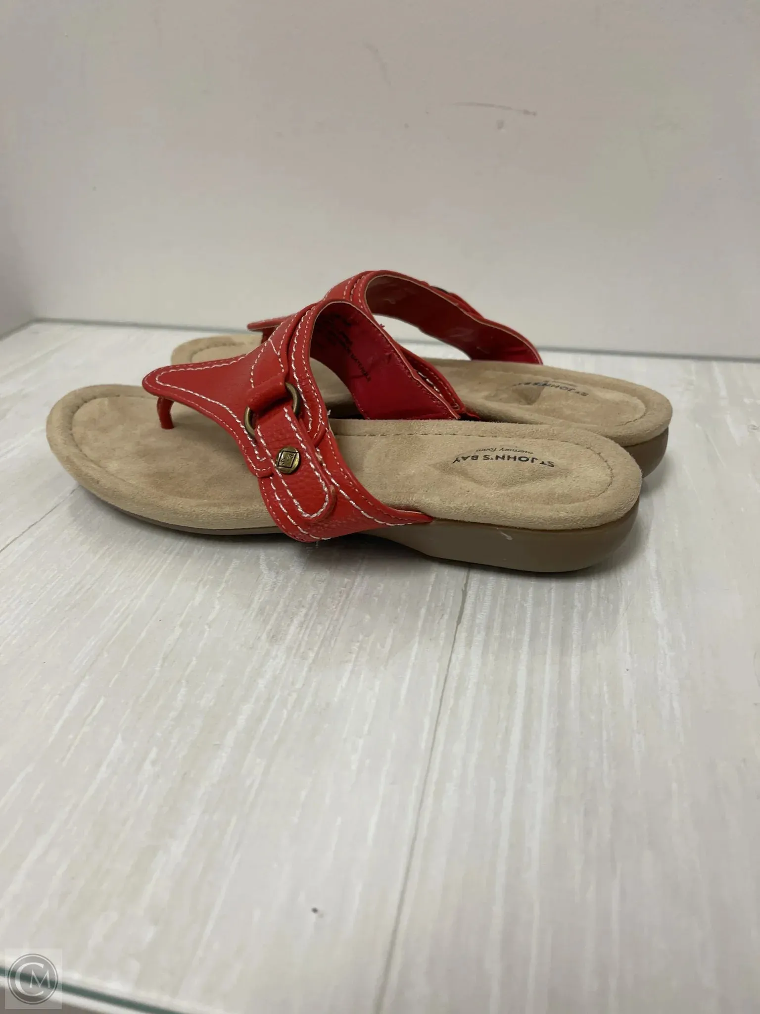 Sandals Flip Flops By St Johns Bay In Red, Size: 7.5
