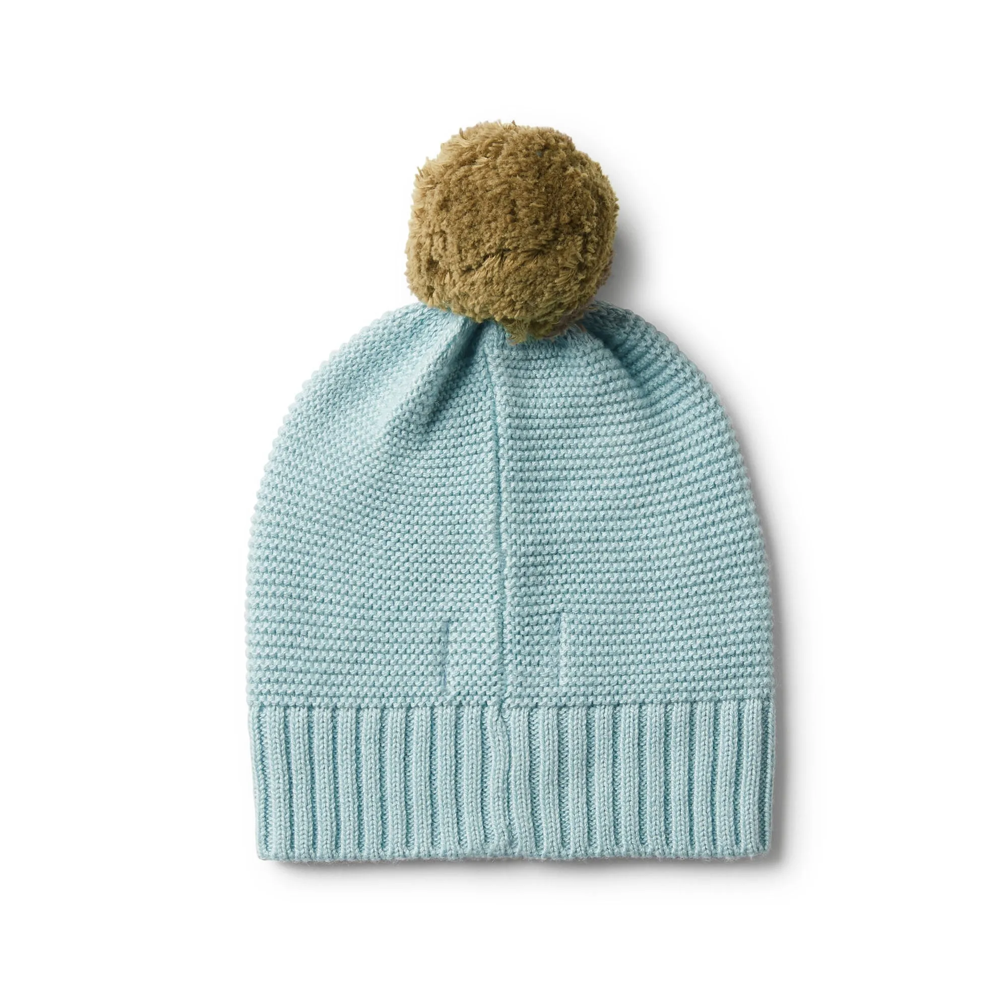 SEAFOAM CABLE KNIT HAT WITH POM POM
