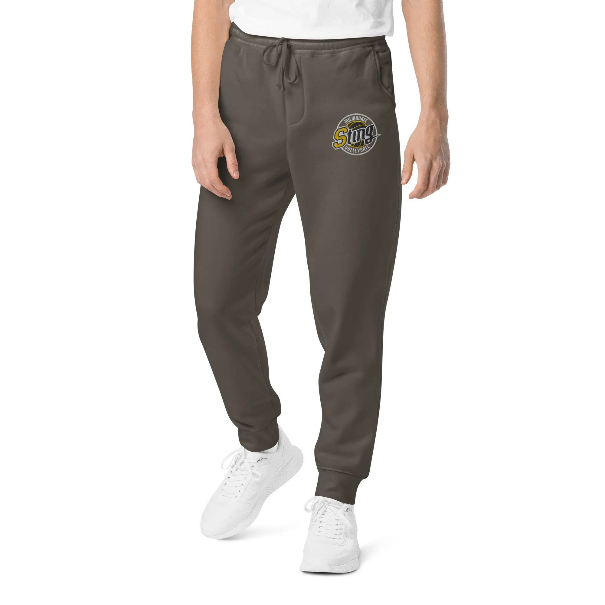 Sting Embroidered Pigment-Dyed Sweatpants