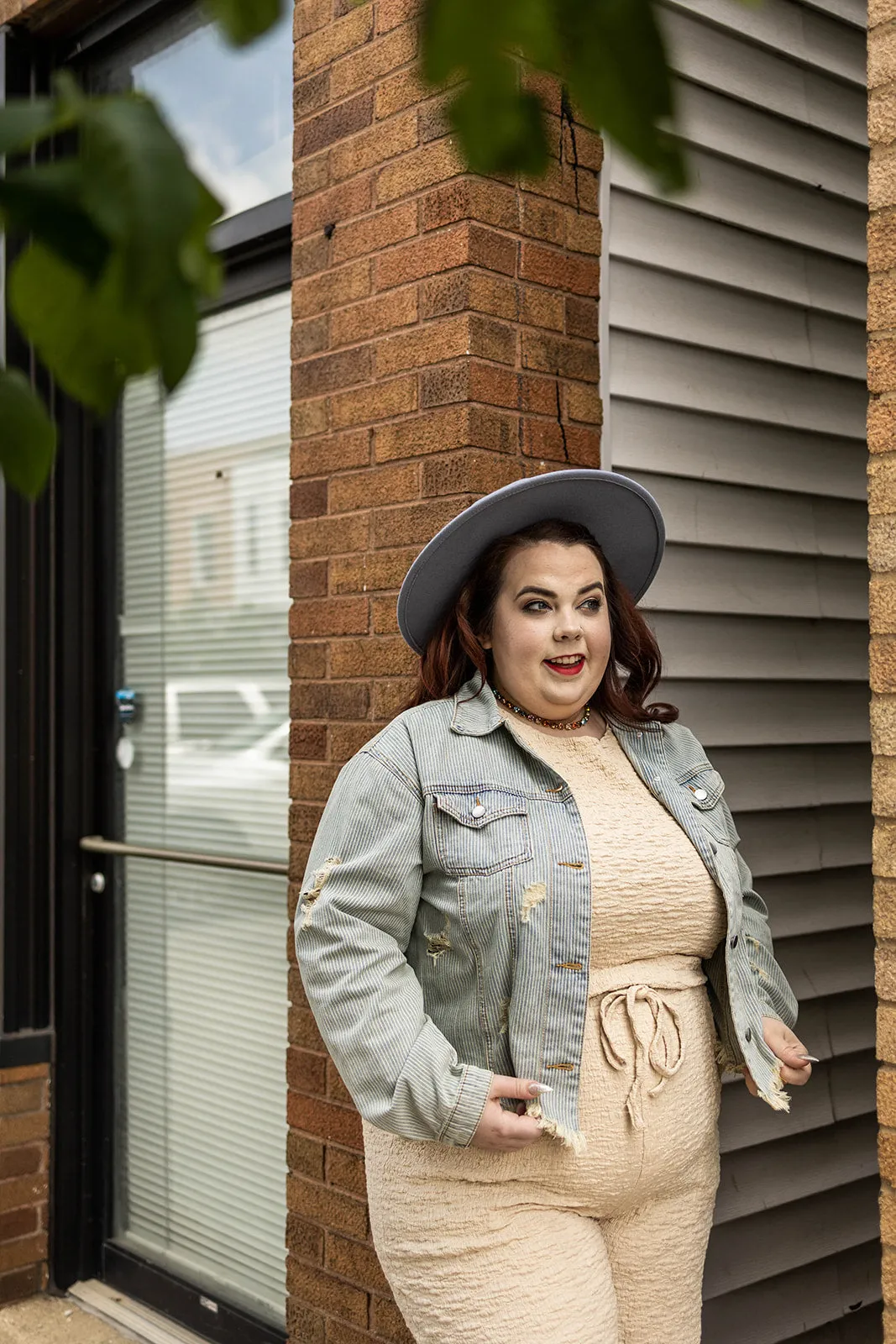 teddy striped denim jacket