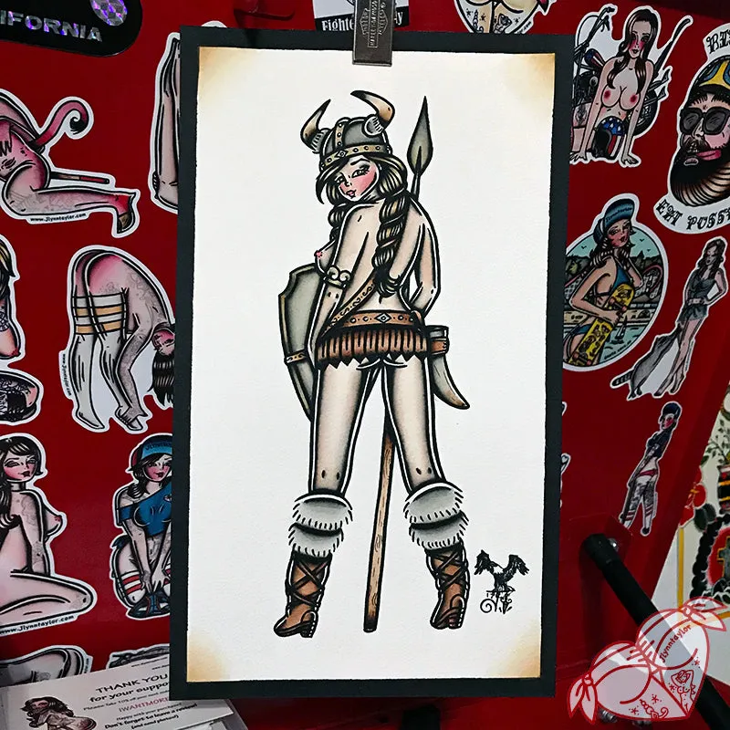 Viking Pinup Original Painting