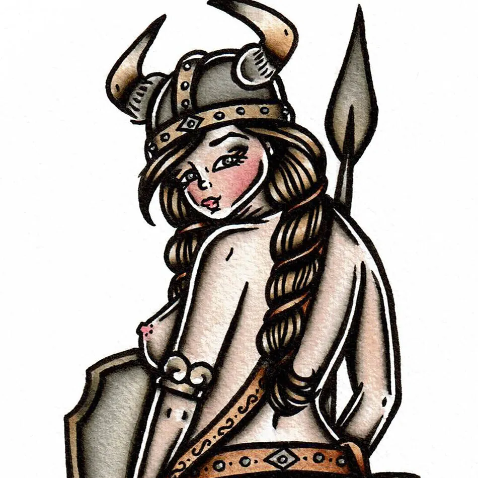 Viking Pinup Original Painting