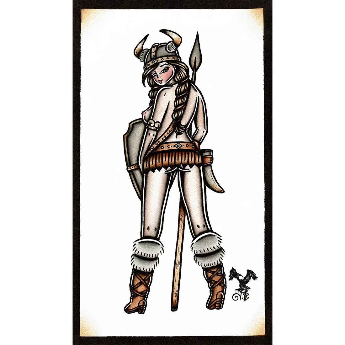 Viking Pinup Original Painting